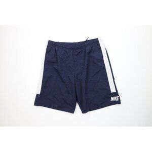 Vintage 90s Y2K Nike Mens Large Spell Out Block Letter Lined Shorts Swim Trunks